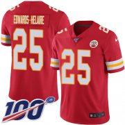 Wholesale Cheap Nike Chiefs #25 Clyde Edwards-Helaire Red Team Color Men's Stitched NFL 100th Season Vapor Untouchable Limited Jersey