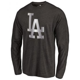 Wholesale Cheap Los Angeles Dodgers Platinum Collection Long Sleeve Tri-Blend T-Shirt Black