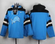 Wholesale Cheap Nike Lions Blank Blue Player Pullover NFL Hoodie