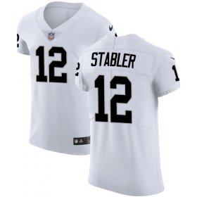 Wholesale Cheap Nike Raiders #12 Kenny Stabler White Men\'s Stitched NFL Vapor Untouchable Elite Jersey
