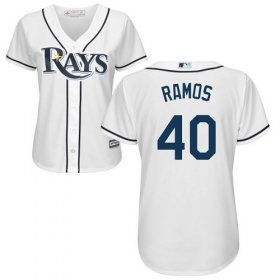 Wholesale Cheap Rays #40 Wilson Ramos White Home Women\'s Stitched MLB Jersey