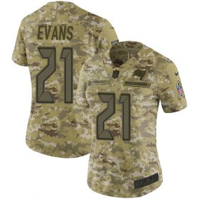 Wholesale Cheap Nike Buccaneers #21 Justin Evans Camo Women\'s Stitched NFL Limited 2018 Salute to Service Jersey