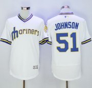 Wholesale Cheap Mariners #51 Randy Johnson White Flexbase Authentic Collection Cooperstown Stitched MLB Jersey