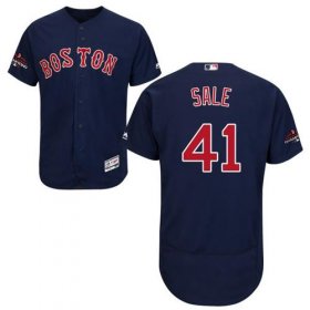 Wholesale Cheap Red Sox #41 Chris Sale Navy Blue Flexbase Authentic Collection 2018 World Series Champions Stitched MLB Jersey