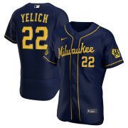 Wholesale Cheap Milwaukee Brewers Christian Yelich Men's Nike Navy Alternate 2020 Authentic Player MLB Jersey