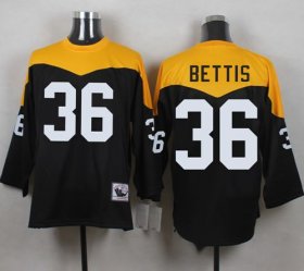 Wholesale Cheap Mitchell And Ness 1967 Steelers #36 Jerome Bettis Black/Yelllow Throwback Men\'s Stitched NFL Jersey