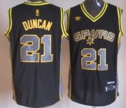Wholesale Cheap San Antonio Spurs #21 Tim Duncan Black Electricity Fashion Jersey