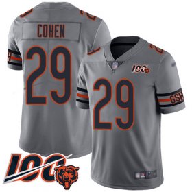 Wholesale Cheap Nike Bears #29 Tarik Cohen Silver Youth Stitched NFL Limited Inverted Legend 100th Season Jersey