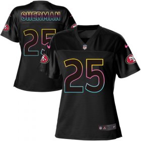 Wholesale Cheap Nike 49ers #25 Richard Sherman Black Women\'s NFL Fashion Game Jersey
