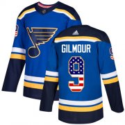 Wholesale Cheap Adidas Blues #9 Doug Gilmour Blue Home Authentic USA Flag Stitched NHL Jersey