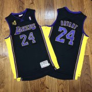 Wholesale Cheap Men's Los Angeles Lakers #24 Kobe Bryant Black 2009 NBA Champions Patch Hardwood Classics Jersey