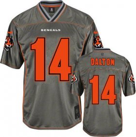 Wholesale Cheap Nike Bengals #14 Andy Dalton Grey Men\'s Stitched NFL Elite Vapor Jersey