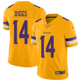 Wholesale Cheap Nike Vikings #14 Stefon Diggs Gold Men\'s Stitched NFL Limited Inverted Legend Jersey