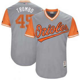 Wholesale Cheap Orioles #45 Mark Trumbo Gray \"Trumbo\" Players Weekend Authentic Stitched MLB Jersey