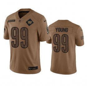 Wholesale Cheap Men\'s Washington Commanders #99 Chase Young 2023 Brown Salute To Service Limited Football Stitched Jersey