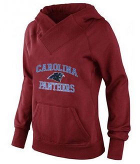 Wholesale Cheap Women\'s Carolina Panthers Heart & Soul Pullover Hoodie Red