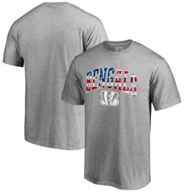 Wholesale Cheap Men\'s Cincinnati Bengals Pro Line by Fanatics Branded Heathered Gray Banner Wave T-Shirt
