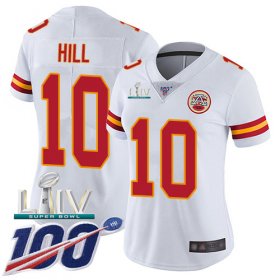 Wholesale Cheap Nike Chiefs #10 Tyreek Hill White Super Bowl LIV 2020 Women\'s Stitched NFL 100th Season Vapor Untouchable Limited Jersey