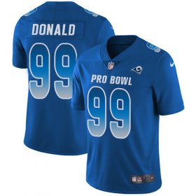 Wholesale Cheap Nike Rams #99 Aaron Donald Royal Men\'s Stitched NFL Limited NFC 2018 Pro Bowl Jersey