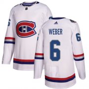 Wholesale Cheap Adidas Canadiens #6 Shea Weber White Authentic 2017 100 Classic Stitched Youth NHL Jersey