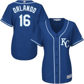 Wholesale Cheap Royals #16 Paulo Orlando Royal Blue Alternate Women\'s Stitched MLB Jersey