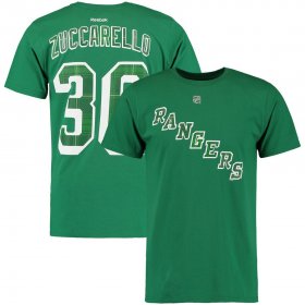 Wholesale Cheap New York Rangers #36 Mats Zuccarello Reebok St. Paddy\'s Name & Number T-Shirt Green
