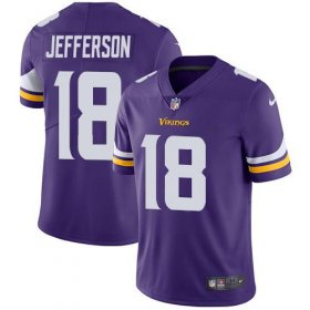 Wholesale Cheap Nike Vikings #18 Justin Jefferson Purple Team Color Men\'s Stitched NFL Vapor Untouchable Limited Jersey