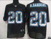 Wholesale Cheap Sideline Black United Lions #20 Barry Sanders Black Stitched NFL Jersey