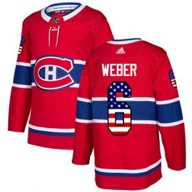 Wholesale Cheap Adidas Canadiens #6 Shea Weber Red Home Authentic USA Flag Stitched Youth NHL Jersey