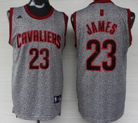 Wholesale Cheap Cleveland Cavaliers #23 LeBron James Gray Static Fashion Jersey