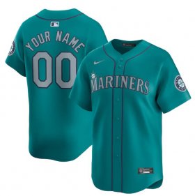 Cheap Men\'s Seattle Mariners Active Player Custom Aqua Alternate Limited Stitched jersey