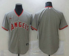 Wholesale Cheap Men\'s Los Angeles Angels Blank Grey Stitched MLB Cool Base Nike Jersey