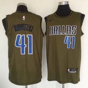 Wholesale Cheap Dallas Mavericks #41 Dirk Nowitzki Olive Nike Swingman Jersey