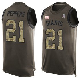 Wholesale Cheap Nike Giants #21 Jabrill Peppers Green Men\'s Stitched NFL Limited Salute To Service Tank Top Jersey