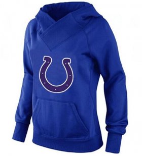 Wholesale Cheap Women\'s Indianapolis Colts Logo Pullover Hoodie Blue-1