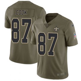 Wholesale Cheap Nike Saints #87 Jared Cook Olive Men\'s Stitched NFL Limited 2017 Salute To Service Jersey