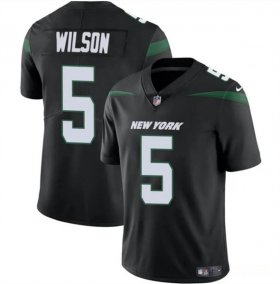 Cheap Men\'s New York Jets #5 Garrett Wilson Black Vapor Untouchable Limited Football Stitched Jersey