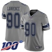 Wholesale Cheap Nike Cowboys #90 Demarcus Lawrence Gray Men's Stitched NFL Limited Inverted Legend 100th Season Jersey