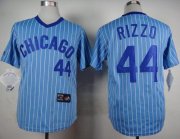 Wholesale Cheap Cubs #44 Anthony Rizzo Blue(White Strip) Cooperstown Throwback Stitched MLB Jersey