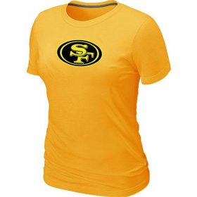 Wholesale Cheap Women\'s San Francisco 49ers Neon Logo Charcoal T-Shirt Yellow
