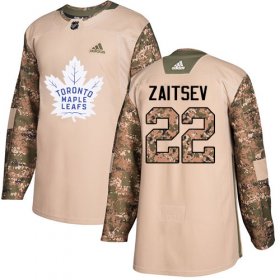 Wholesale Cheap Adidas Maple Leafs #22 Nikita Zaitsev Camo Authentic 2017 Veterans Day Stitched NHL Jersey
