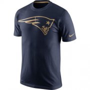 Wholesale Cheap Men's New England Patriots Nike Navy Championship Drive Gold Collection Performance T-Shirt