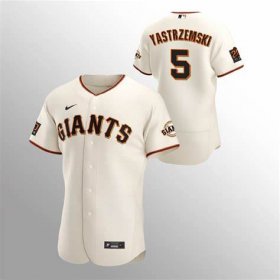 Wholesale Cheap Men\'s San Francisco Giants #5 Mike Yastrzemski 2020 Baseball Cream Jersey