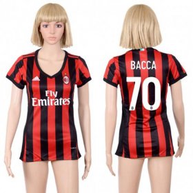 Wholesale Cheap Women\'s AC Milan #70 Bacca Home Soccer Club Jersey