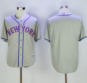 Wholesale Cheap Mets Blank Grey New Cool Base Stitched MLB Jersey