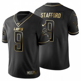 Wholesale Cheap Detroit Lions #9 Matthew Stafford Men\'s Nike Black Golden Limited NFL 100 Jersey