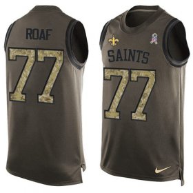 Wholesale Cheap Nike Saints #77 Willie Roaf Green Men\'s Stitched NFL Limited Salute To Service Tank Top Jersey