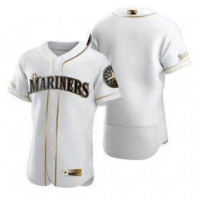 Wholesale Cheap Seattle Mariners Blank White Nike Men\'s Authentic Golden Edition MLB Jersey