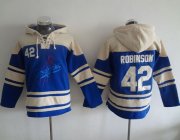 Wholesale Cheap Dodgers #42 Jackie Robinson Blue Sawyer Hooded Sweatshirt MLB Hoodie