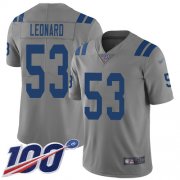 Wholesale Cheap Nike Colts #53 Darius Leonard Gray Men's Stitched NFL Limited Inverted Legend 100th Season Jersey